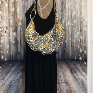 Gold and Silver Circle Sequins Purse